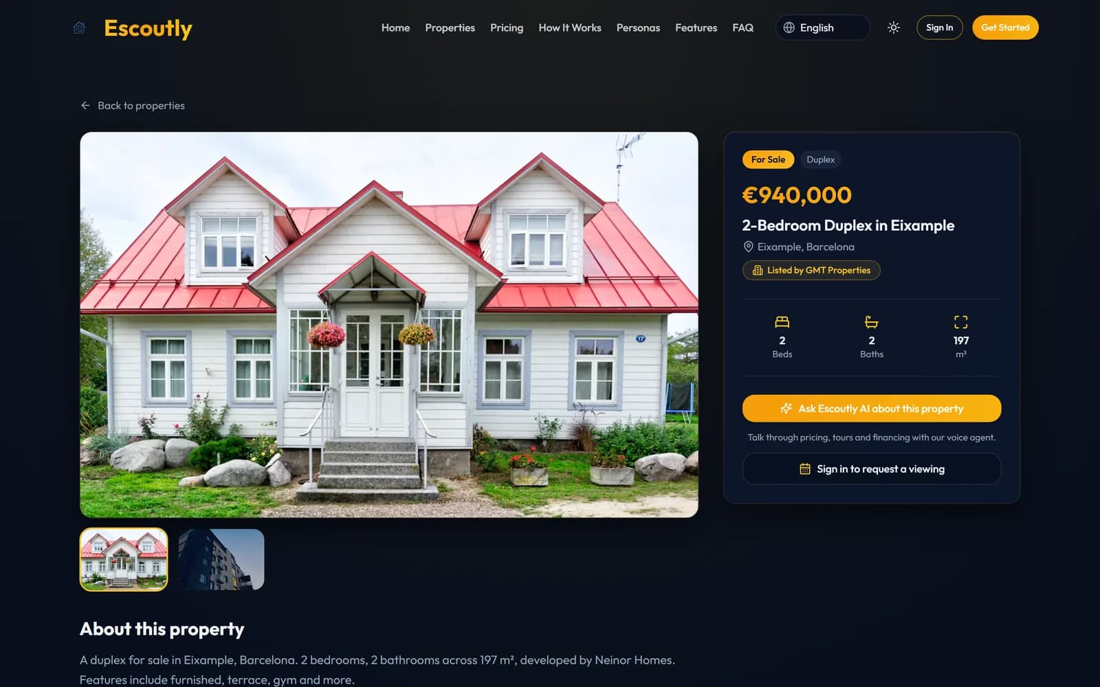 Property detail page